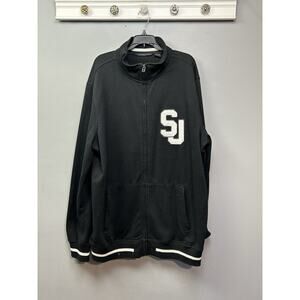Sean John Track Jacket Mens Size 3XLT Full Zip Black Pockets Tall‎ Patch Urban